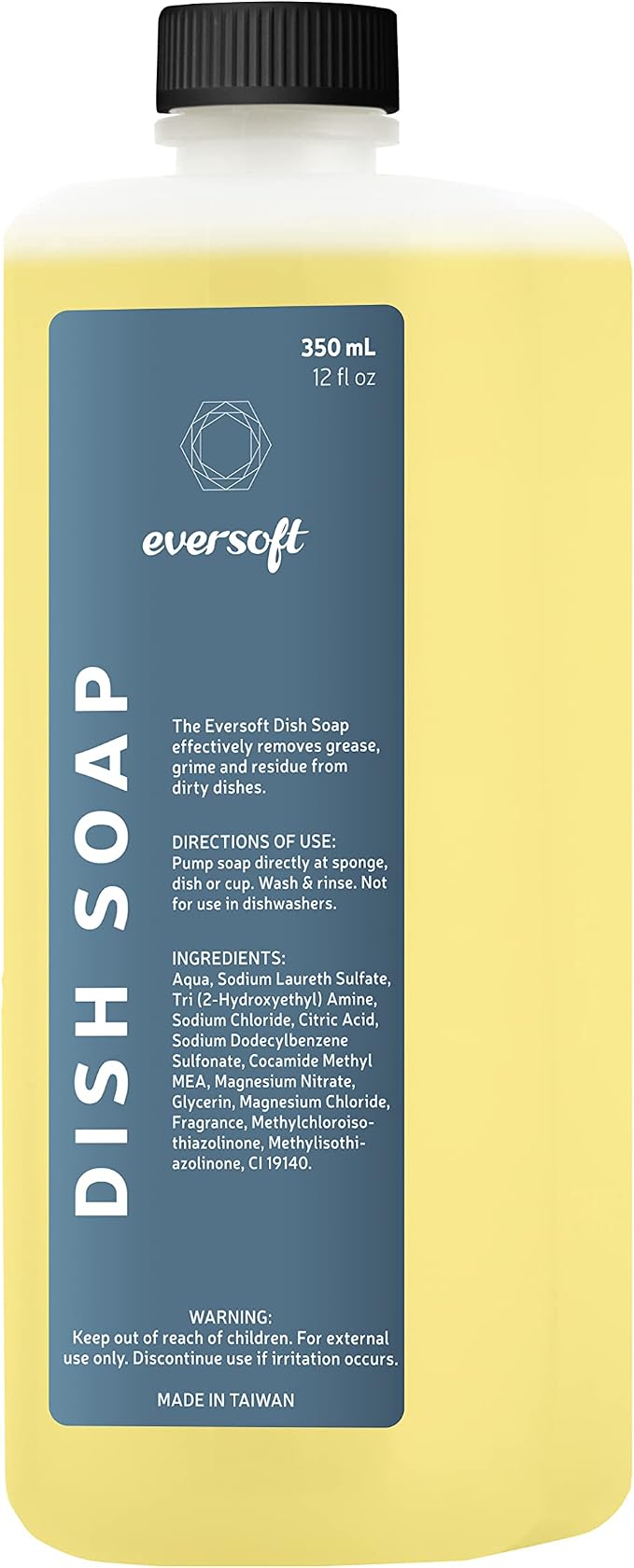 Eversoft Dish Soap Refill Cartridge, Pack of 6 x 350ml (12.0 oz), ESO-019P