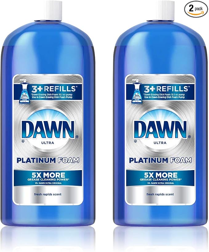 Dawn Platinum Erasing Dishwashing Foam Refill, Fresh Rapids, 30.9 Fl Oz (Pack of 2)