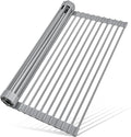 MERRYBOX Roll Up Over The Sink Dish Drying Rack Silicone Wrapped Foldable by MERRYBOX