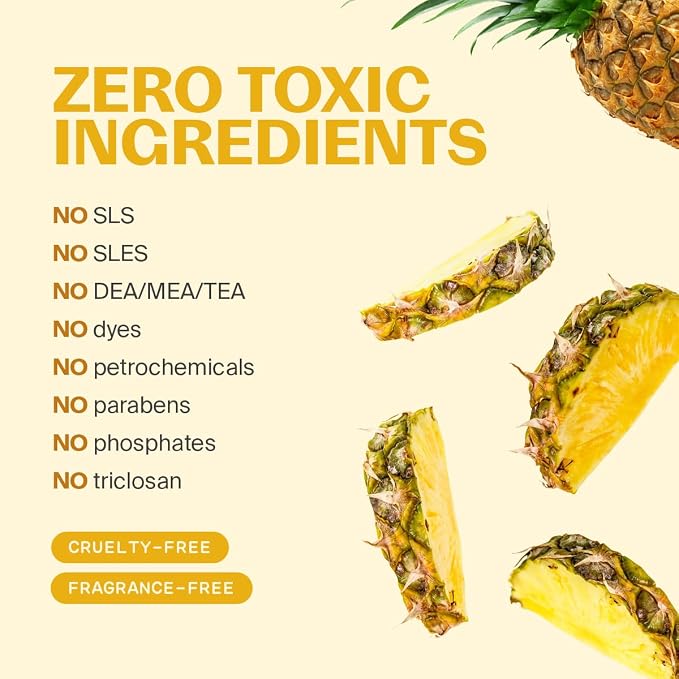 Fuwa3e Pineapple Enzyme Natural Dish Soap Tropical Pineapple Scent - 16.9oz 1 Pack - 99% Plant Based Dish Liquid - Hypoallergenic Dish Soap from Discarded Pineapple Peels