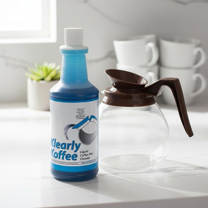 Klearly Koffee Concentrated Liquid Coffee Pot Cleaner, 32 oz, 1:1024 Dilution Ratio
