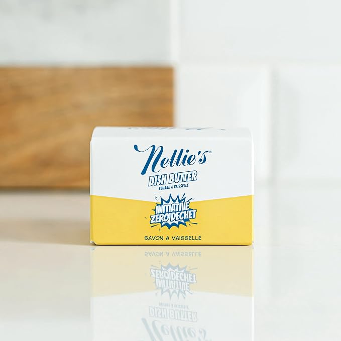 Nellie's Dish Butter Refill - Semi-Solid Zero-Waste Dish Soap Block Alternative - Light Spruce Scent - Easy Refill for Dish Butter Container - (1 Pack) | Phosphate-Free & Septic-Safe, Fits Nellie's Dish Butter Ceramic Container, Made in Canada