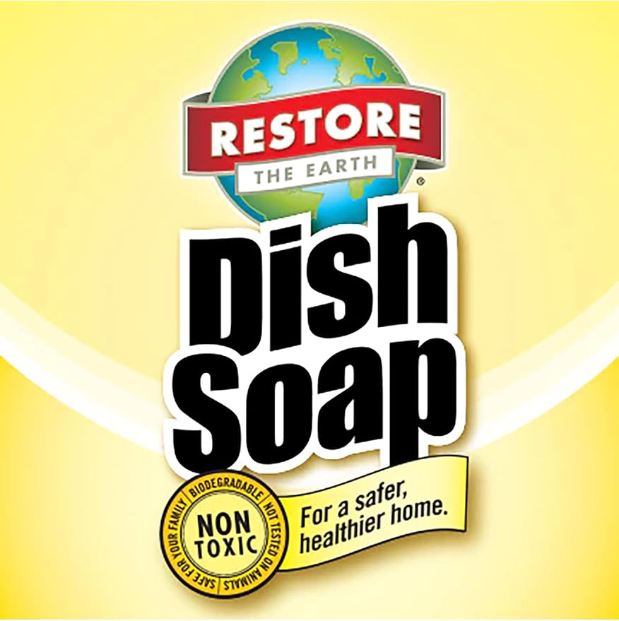Restore Naturals Non Toxic Liquid Dish Soap - 64 Fl Oz - Plant Based | Biodegradable | Gentle Formula | Cruelty Free | Made in the USA - 1 Bottle