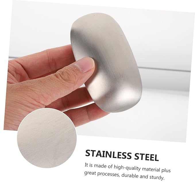 1pc Stainless Steel Odor Remover Soap Bar Kitchen Tool for Eliminating Garlic Fish and Onion Scents Durable and Dishwasher Safe Silver Soap for Cooking Odor Absorption