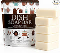 KELEBS Unscented Natural Dish Soap Bar, Organic Coconut, Non-Toxic, 5-Pack