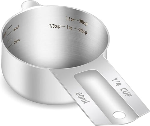 1PCS 1/4Cup Single Measuring Cup, Etched Inner Scale Stainless Steel Measure by BERYLER