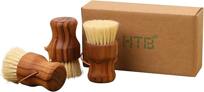 Teak Soap Dish & Dish Scrub Brush by HTB