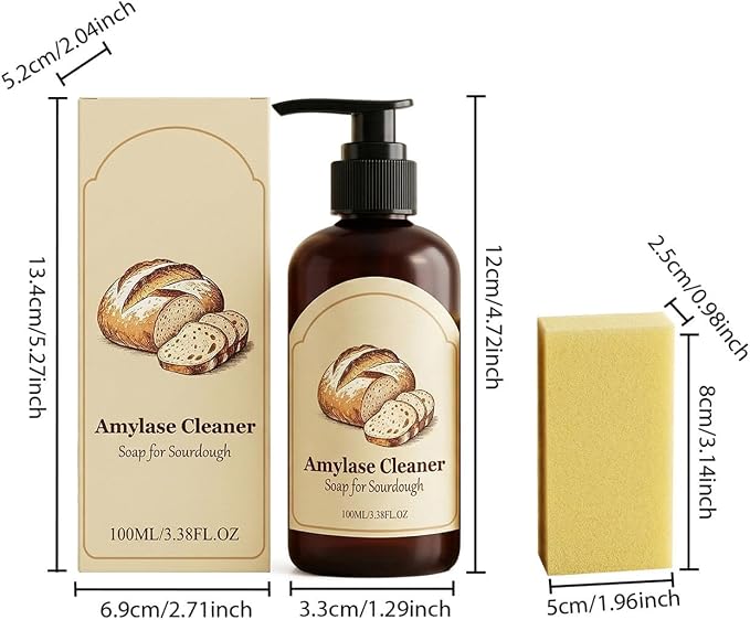 Dough Dissolve Soap for Sourdough - Dough Cleaner Sourdough Dissolver Amylase Cleaner, Kitchen Enzyme Cleaner, Enzyme Powered Formula Breaks down Stuck-On Dough