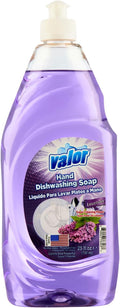 Valor Dishwashing Liquid, 25 fl oz – Dish Soap for Kitchen & Bathroom, Grease-Fighting, Gentle on Hands, Fast Rinse, Eco-Friendly Biodegradable Formula (25 fl oz (Pack of 1), Lavender)