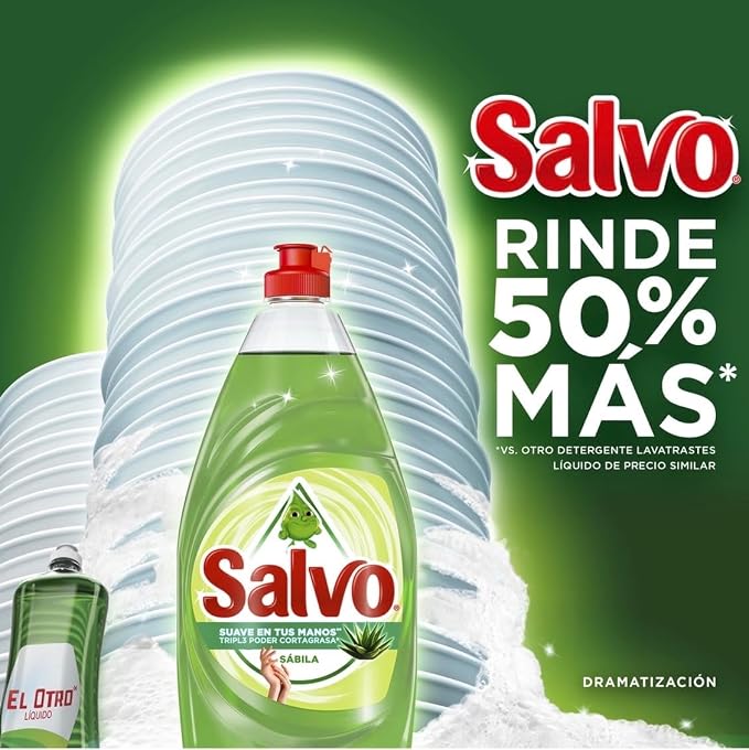 SALVO Liquid Dish Detergent with Aloe Vera, 1.2L, 2 Pack