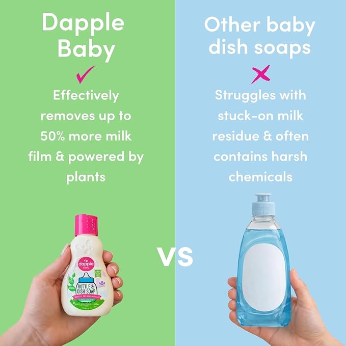 Dapple Baby Travel Cleaning Kit - 5 Piece- Baby Bottle & Dish Soap, Bottle Brushes, and Drying Rack - Newborn Essentials