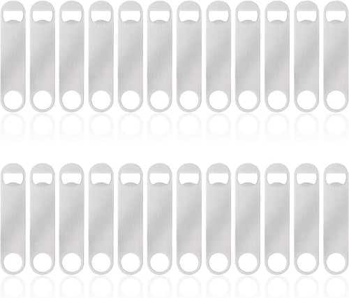 24 Pack Flat Beer Bottle Opener 5 inch Heavy Duty Stainless Steel Flat Bottle by Ohiyoo