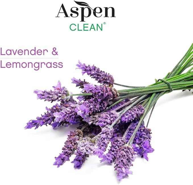 AspenClean Dish Soap & Refill | Lavender & Lemongrass | 64 fl oz | EWG Verified | Liquid Dishwashing Detergent | Non-Toxic | 100% Natural | Refills Over 3.5 Standard Bottles