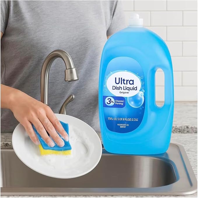 Ultra Strength Liquid Dish Soap, Original Scent, 75 fl oz – Grease-Fighting Concentrated Dishwashing Liquid for Sparkling Clean Dishes, Plates, Utensils (set of 1)