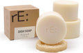 RE: REKURATOR Dishwashing Soap with Loofah Sponge – Eco-Friendly, Gentle, Plant-Based Dish Bar, No Artificial Dyes or Fragrance 3pk (Unscented), 5.1 oz