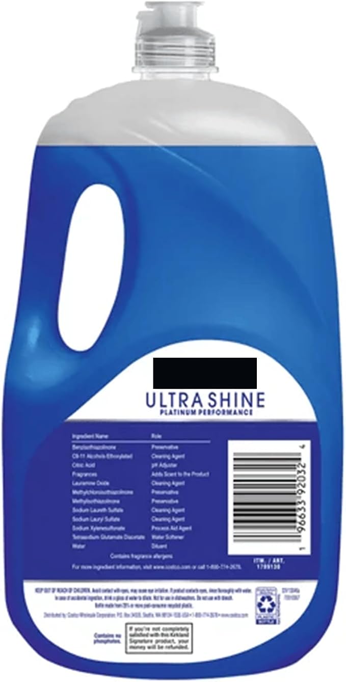 home stuff Signature Ultra Shine Liquid Dish Soap Fresh Scent 90 fl oz Powerful Grease Cutting Dishwashing Liquid Long Lasting Kitchen Cleaning Soap for Dishes Pots & Pans