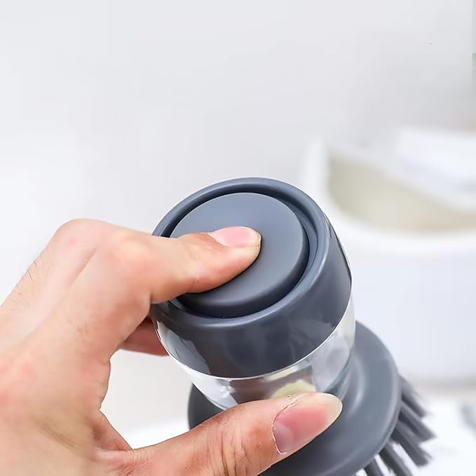 Dishwashing Brush with Soap Dispenser. Multi Functional Press Type Dishwashing Brush.for Dishwashers and Pans.Kitchen Detergent Dishwashing Brush.Very Durable.