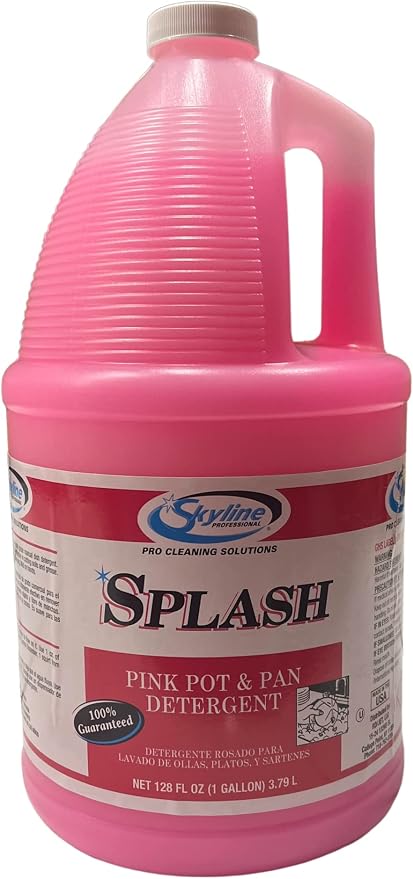 Pink Soap Hand Dish Washing Pot & Pan Kitchen Detergent Skyline Splash 1 Gallon Jug