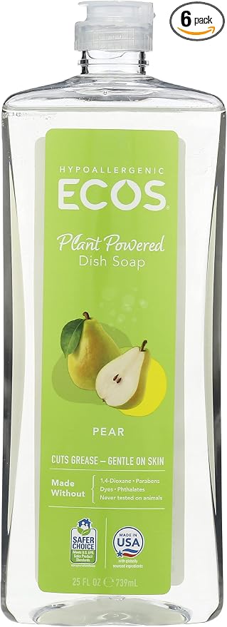 Earth Friendly Products Ulta Dishmate Liquid Dishwashing Cleanser, 25 Ounce (Pack of 6)