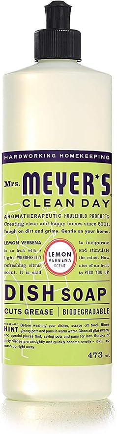 Mrs. Meyers Clean Day Lemon Verbena Dish Soap, 473 ml (Pack of 4)