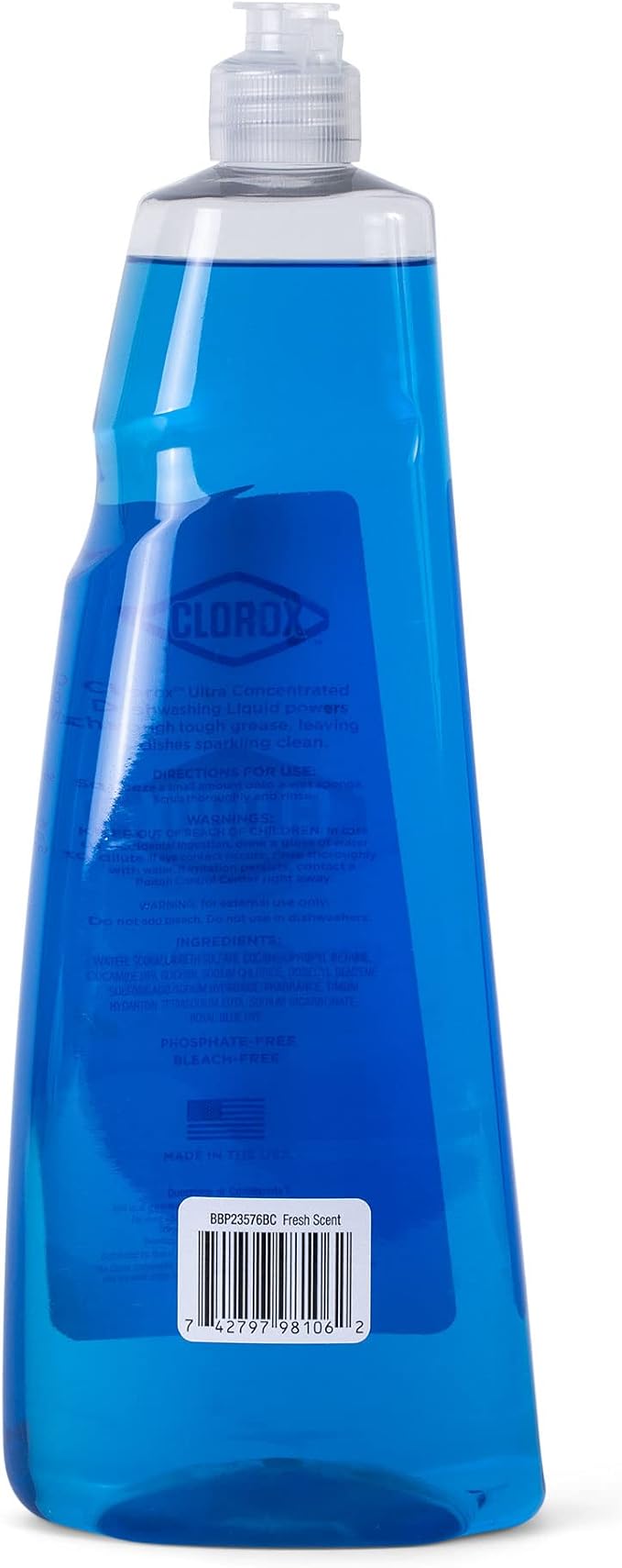Clorox Ultra Concentrated Dish Soap with OXI, Fresh Scent, 40 Fl Oz, 6-Pack | Bleach-free formula, dermatologist tested, cuts grease on contact, tough on baked-on stains