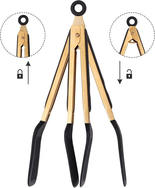 2-Piece Kitchen Spatula Tongs Food Serving Tongs 9" and 12" Cooking - Image 2