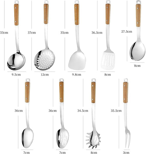 9pcs Cooking Utensils Set 304 Stainless Steel Kitchen Utensils - Image 2