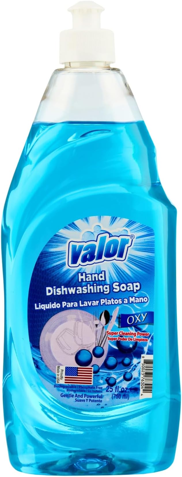Valor Dishwashing Liquid, 25 fl oz – Dish Soap for Kitchen & Bathroom, Grease-Fighting, Gentle on Hands, Fast Rinse, Eco-Friendly Biodegradable Formula (25.5 oz (Pack of 3), Oxy Power)
