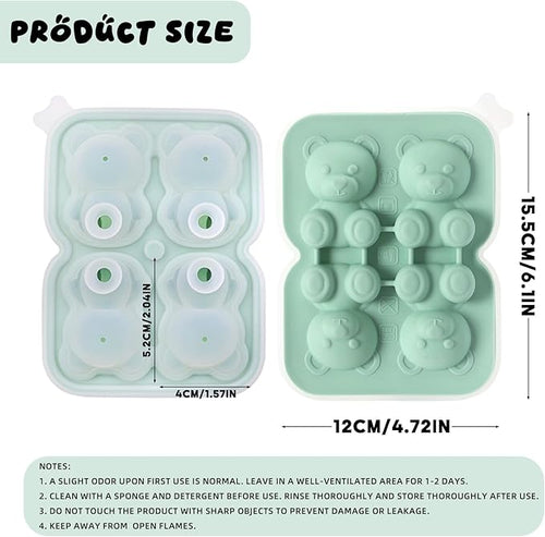 3D Bear Ice Cube Mold, Large Ice Cube Trays - Image 2