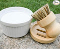 Unscented Handmade Farmer House Style Dish Soap with Brush and Soap Dish Set, Unscented, Natural Cleaning Kit