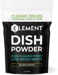 ELEMENT Dish Powder | Grease-Fighting Dish Soap | No Harsh Chemicals, Liquidless, Plastic-Free | Plant-Based Pouch (14 OZ Pouch, Island Sangria)