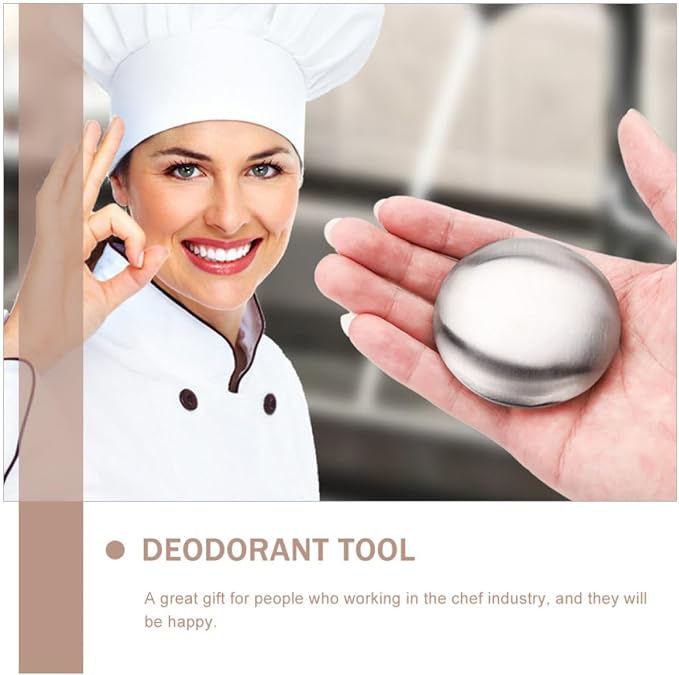 Stainless Steel Odor Absorbing Soap Bar for Kitchen Use, Round Shape with Smooth Surface, Creative Design Odor Removing Tool for Eliminating Fish and Garlic Smell