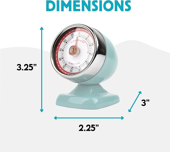 Kikkerland Vintage Streamline Timer – Retro Decor - Image 4