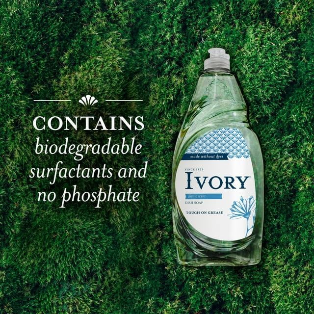Cleaning Essentials includes Ivory Classic Dish Soap Dishwashing Liquid 709ml/24fl oz - Pack of 2, Value Bundle Packed