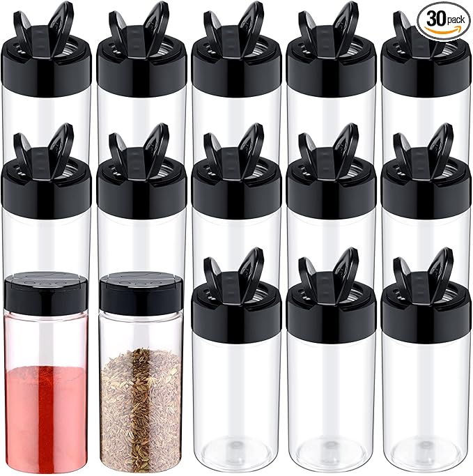 Mimorou 30 Pack 8.7 oz Plastic Spice Jars by Mimorou