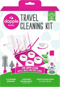 Dapple Baby Travel Cleaning Kit - 5 Piece- Baby Bottle & Dish Soap, Bottle Brushes, and Drying Rack - Newborn Essentials