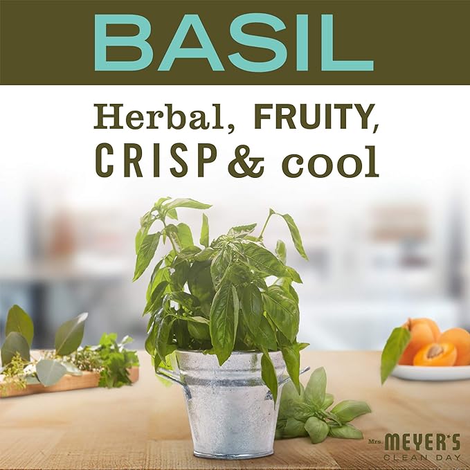 MRS. MEYER'S CLEAN DAY Basil Dish Soap (48 oz) & Lemon Verbena Hand Soap (33 oz) Bundle
