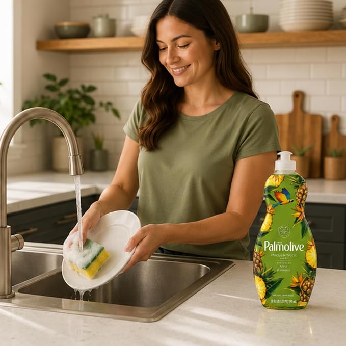 Cleaning Palmolive Liquid Dish Soap Pineapple Breeze 591ML-2 Ct