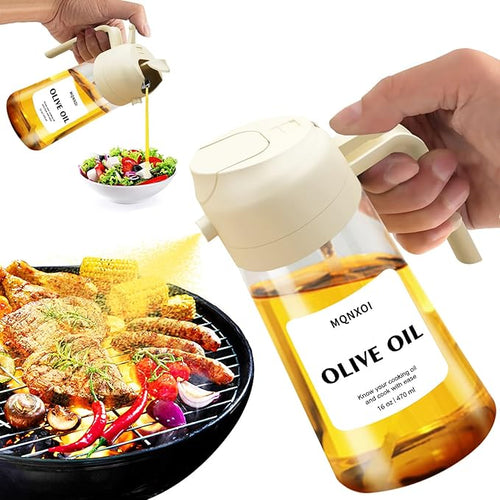 2 in 1 Glass Oil Sprayer & Dispenser, 16oz/470ml Olive Cooking, Air Fryer by Unknown