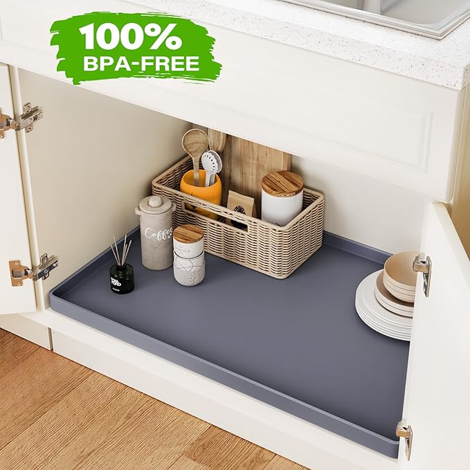 FLATO Waterproof Under Sink Mat 31" x 19" Shelf Liner - Image 4
