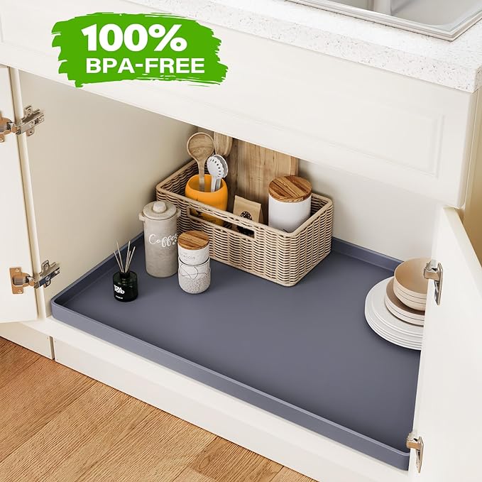 FLATO Waterproof Under Sink Mat 25" x 19" Shelf Liner - Image 4