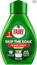Fairy Skip the Soak Dish Spray Kit Lemon, Trigger + 4x500ml Refill. 100% Grease Removal for Dishes & Surfaces.