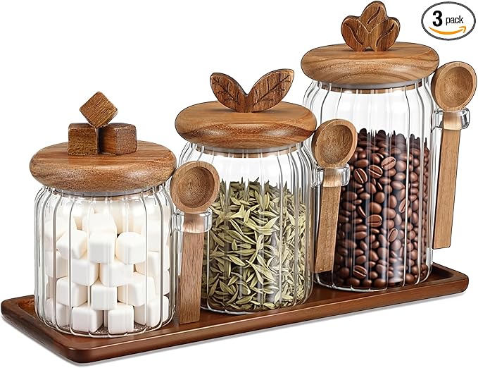 Suclain 3 Pcs Glass Coffee Container by Suclain