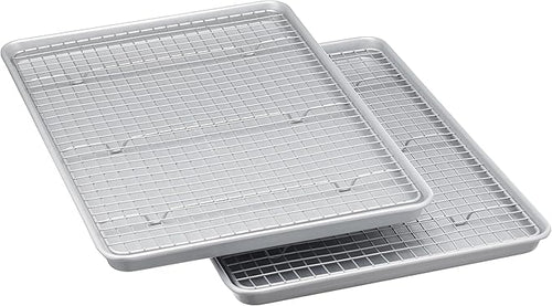 Amazon Basics Ceramic Nonstick Baking Sheets & Cooling Rack Set, Dishwasher Safe by AmazonBasics