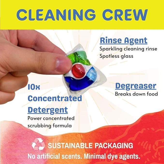 Eco-Gals Dish Cleaning Ultra Pack With Eco-Scrubz Dishwasher Cleaner Plus Eco-Shines Dish Detergent with 3 in 1 Power of Liquid, Powder, and Gel for Brighter Cleaner Dishes