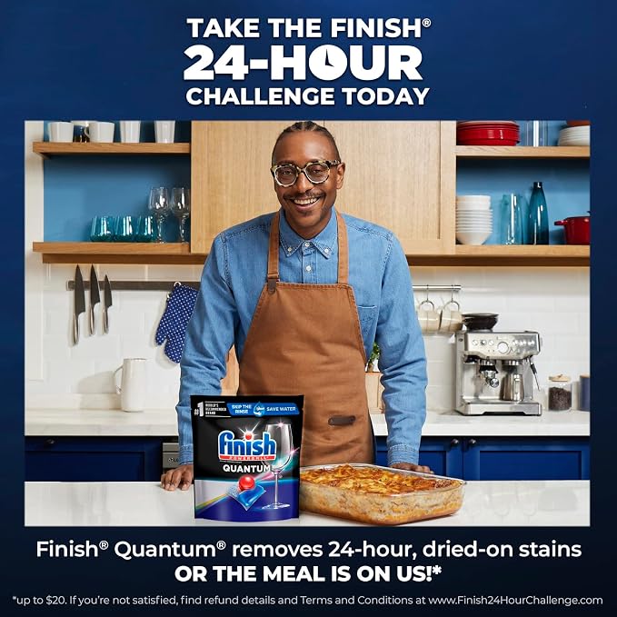 Finish - Quantum with Activblu technology - 37ct - Dishwasher Detergent - Powerball - Ultimate Clean and Shine - Dishwashing Tablets - Dish Tabs (Pack of 1)
