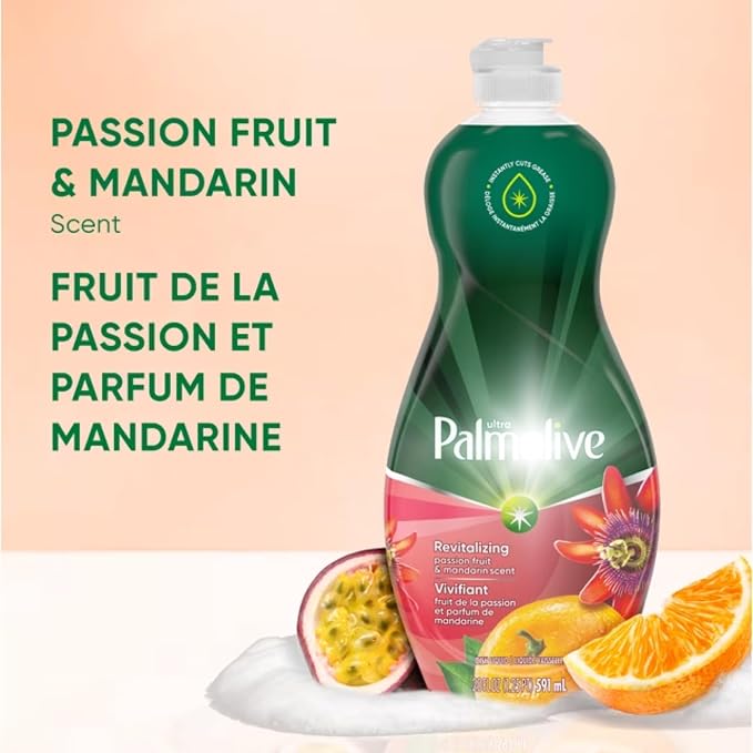 Cleaning Palmolive Dish Soap Passion Fruit & Mandarin 591ML-2 Ct