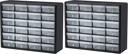 Akro-Mils 24-Drawer Plastic Storage Cabinet | 20" W x 6" D x 16" H | Black | by Akro-Mils