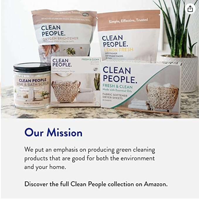 THE CLEAN PEOPLE Liquid Dish Soap - Clean, Simple Ingredients - Extra Scrubbing Power (Fragrance Free) 12 fl. oz (6 Pack)