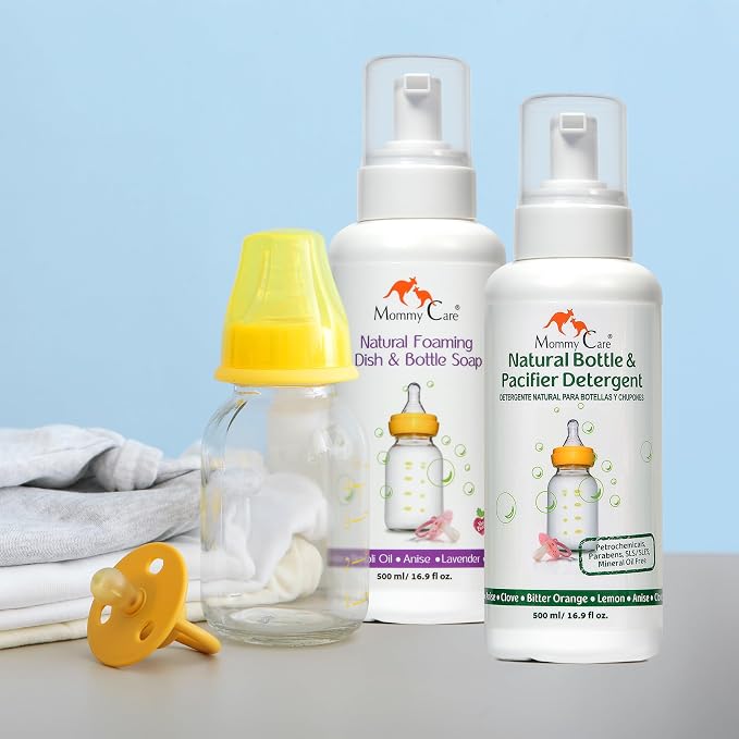 Mommy Care dish soap and natural foaming bottles, pump bottle, milk remover,16.9 fl (Lavender)